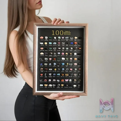 Orz Collectibles – 100 Kinds of Mineral Specimens Natural Crystal Rock Stone Science Ore Collection