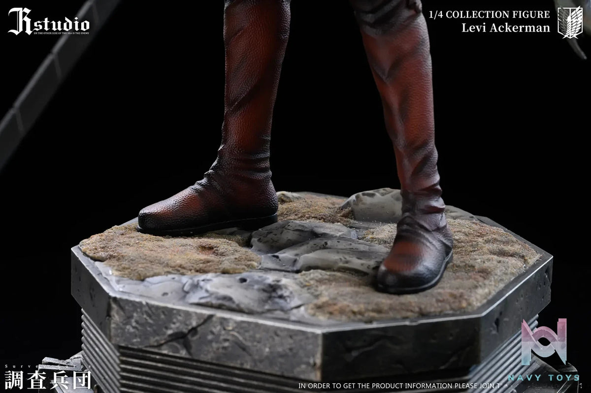 JR Studio - Attack on Titan Levi Ackerman & Erwin Smith resin statue Navy Toys anime figure