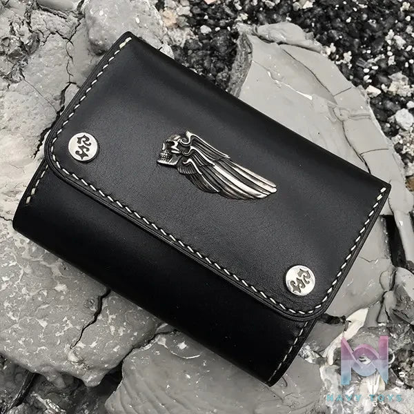 Raven Studio (silver jewelry) – Highway Angel Short Black Vegetable-Tanned Cowhide Wallet Original