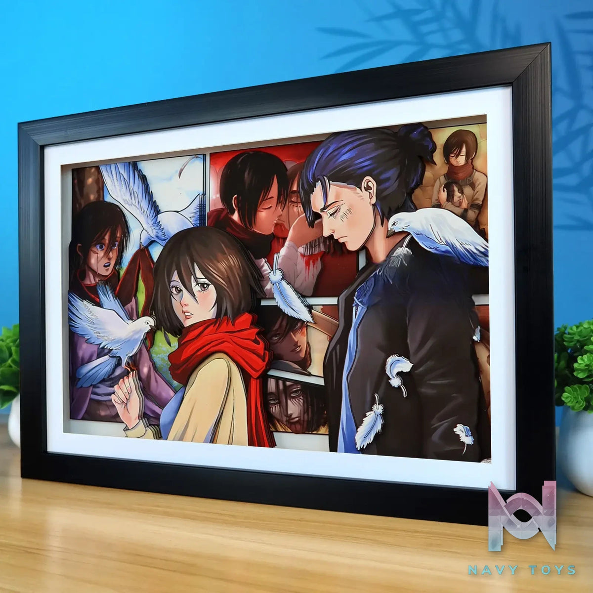 KALA HOME Studio – Eren X Mikasa 3D Decorative Painting Attack on Titan