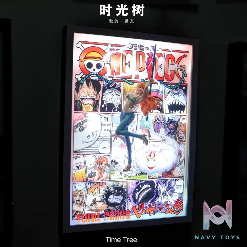 Time tree Studio – One Piece Zoro & Luffy & Sanji & Ace & Nami & Hancock & Law Decorative 3D Stereoscopic Painting