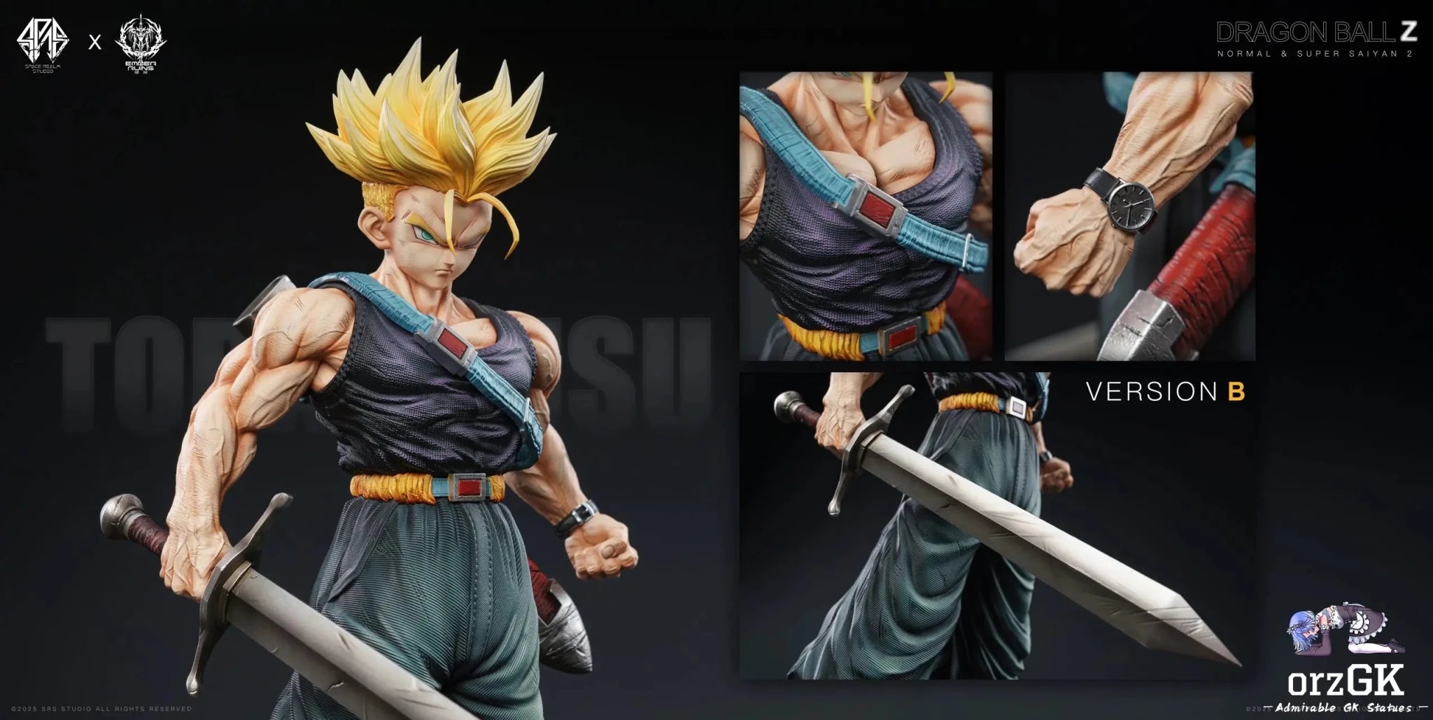 Space Realm Studio & Ember Ruins Studio - Dragon Ball Trunks resin statue Navy Toys anime figure