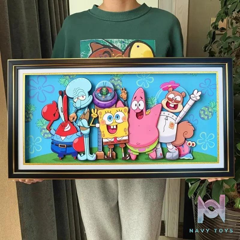KALA HOME Studio – SpongeBob SquarePants Multiple Characters #01 3D Decorative Painting SpongeBob SquarePants