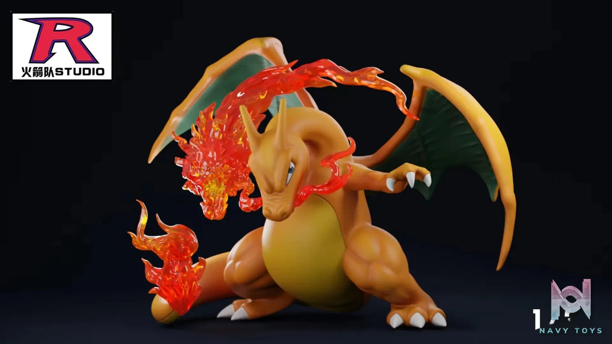Rocket Team Studio – Pokémon Dragon Punch Charizard&Gillter Black Flame Charizard