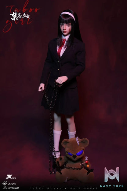 JKTOYS – Tomie 1/6 Taboo girl Tomie cosplay version Movable Eye Double Headed Sculpture Configuration K-005