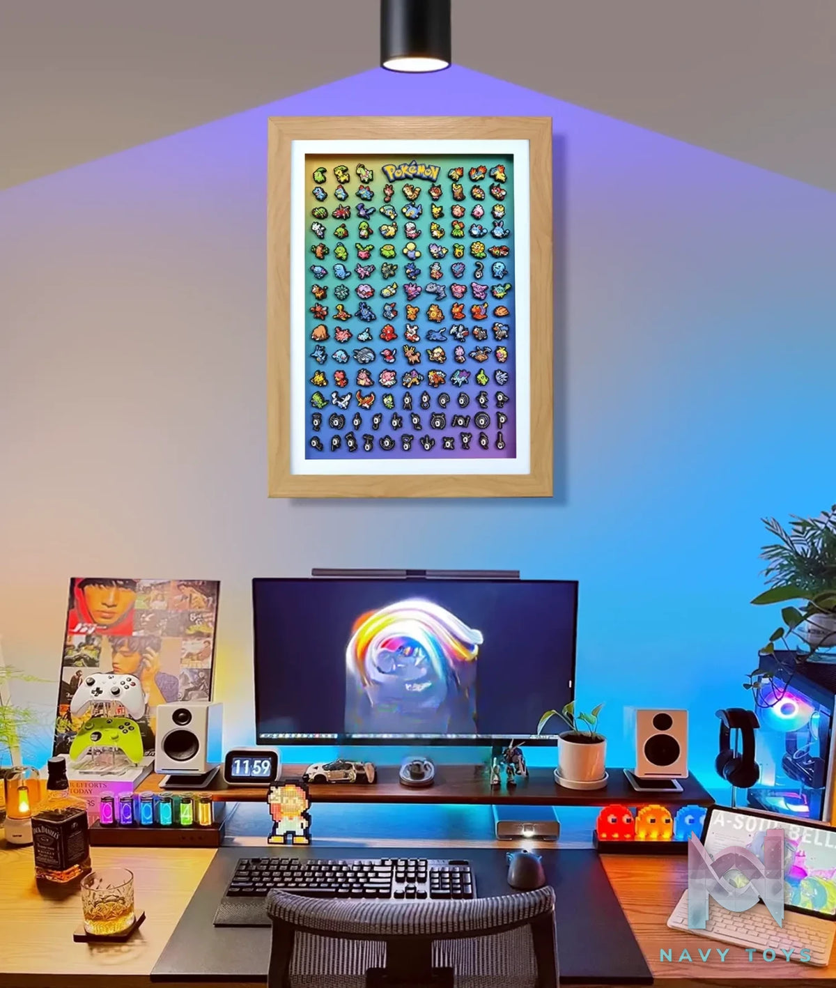 KALA HOME Studio – Generation II Pokémon Pixel Art 3D Decorative Painting Pokémon