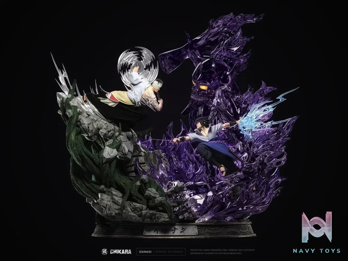 Uchiha Sasuke vs Danzo Shimura resin statue randian studio anime figure