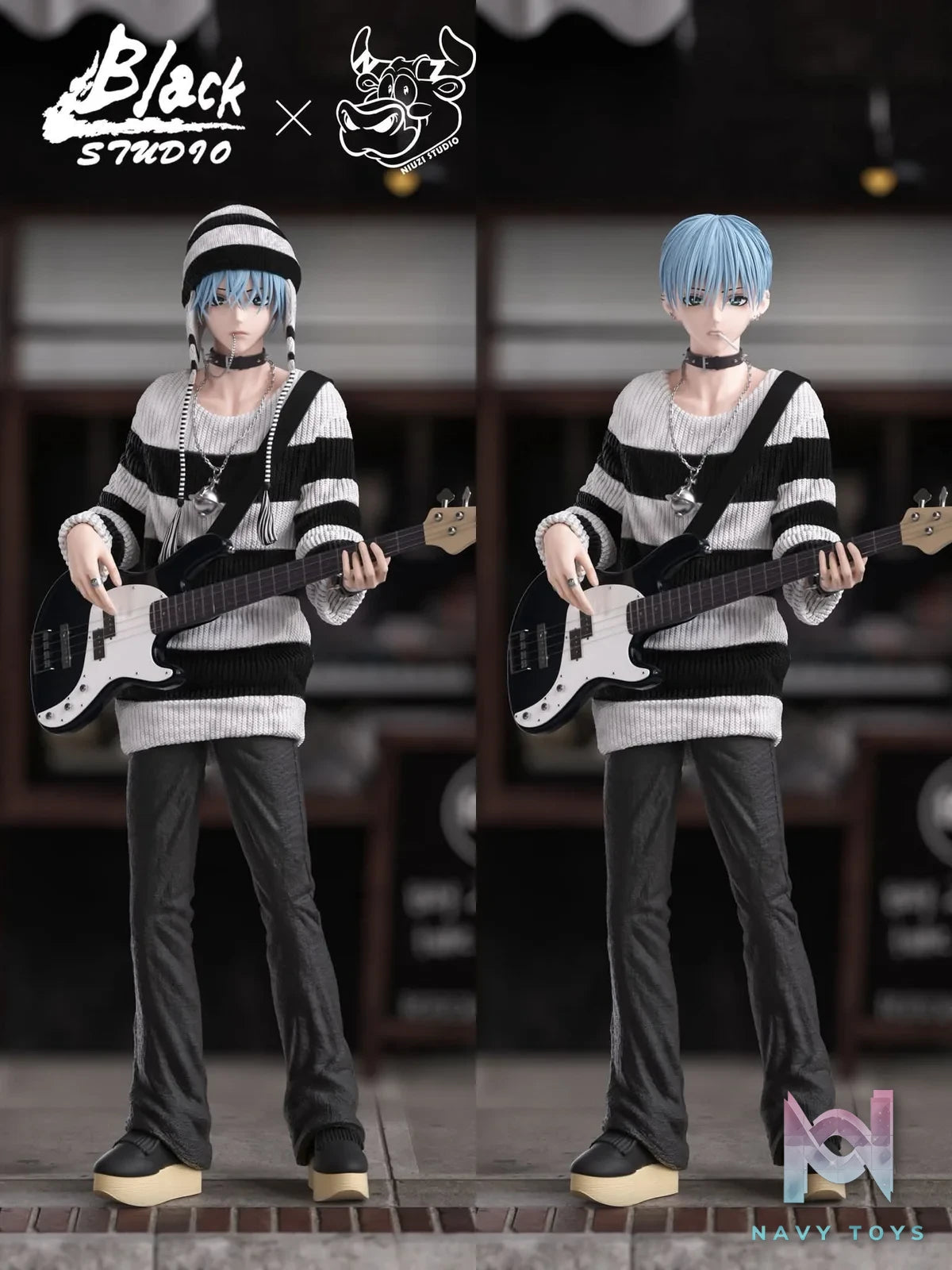 Okazaki Shinichi resin statue Black & NIUZI Studio anime figure