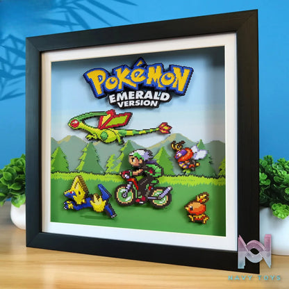 KALA HOME Studio – Pokémon Emerald Version Pixel Art 3D Decorative Painting Pokémon