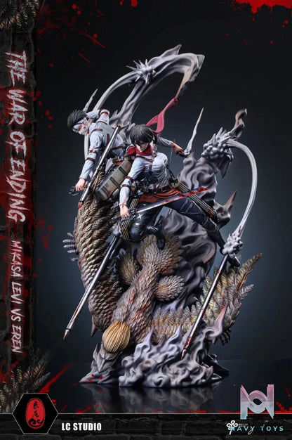 LC Studio - Attack on Titan Mikasa & Levi VS The Founding Titan resin statue Navy Toys anime figure