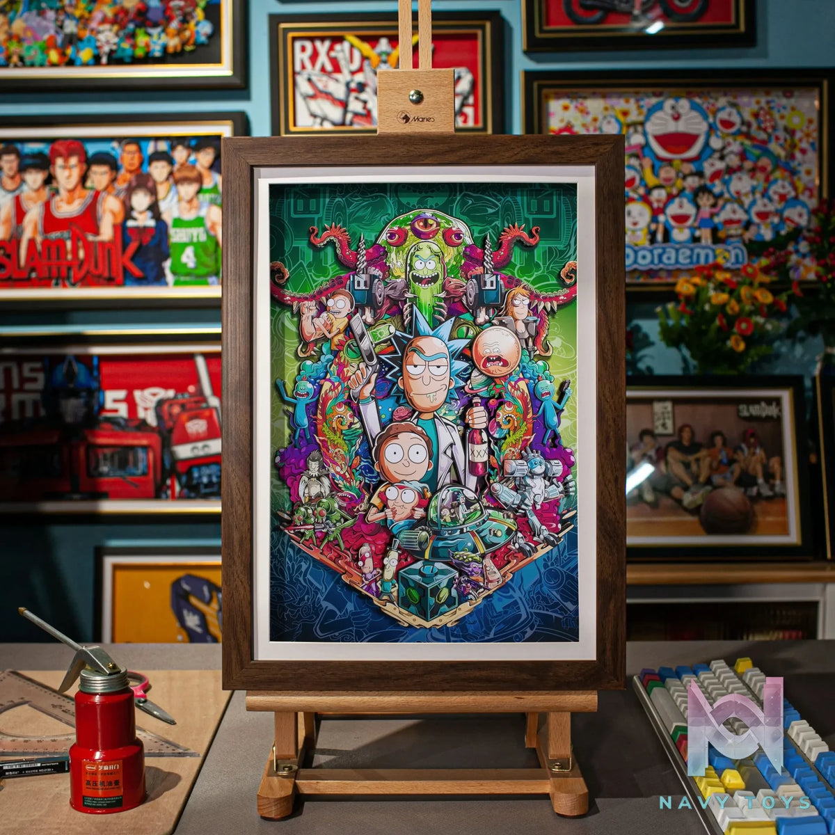 Yu Zhi Jiang Studio – Rick and Morty Multiple Characters 3D Decorative Painting Rick and Morty