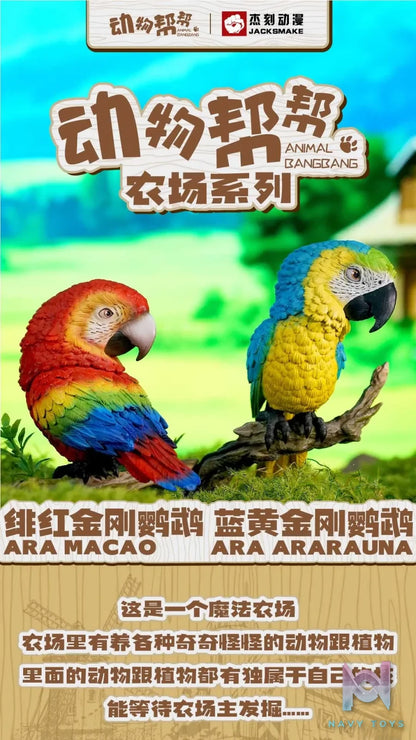 JacksMake Studio – Original What bird? Series Blue-and-yellow macaw & scarlet macaw (Licensed)