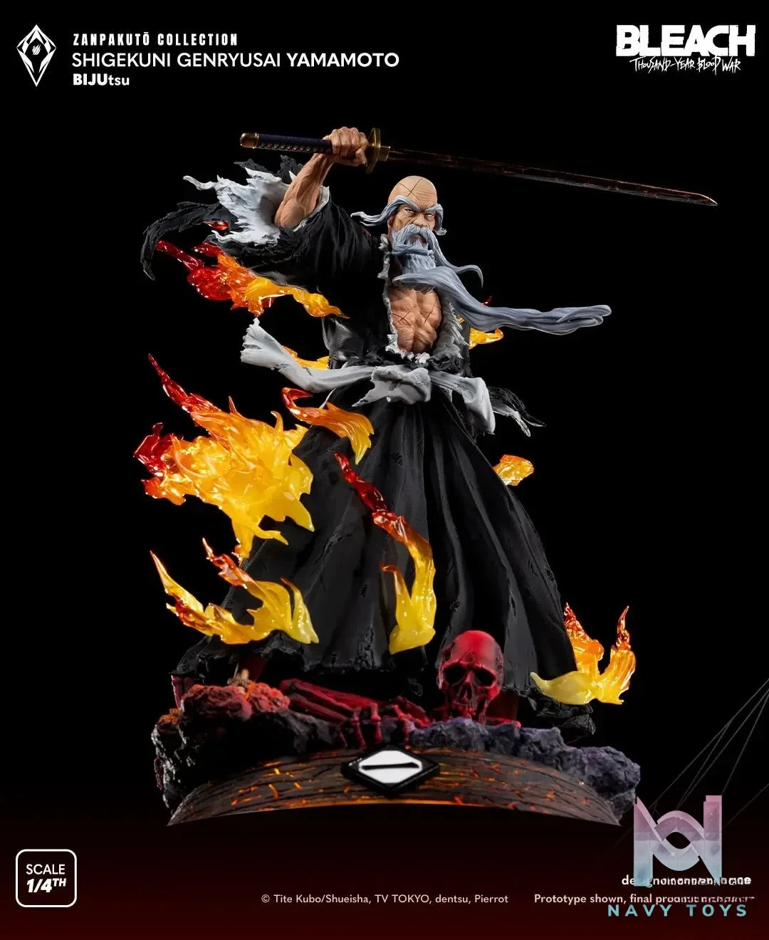 TSUME Studio - BLEACH Zanpakuto Collection Genryusai Shigekuni Yamamoto (Licensed) resin statue Navy Toys anime figure