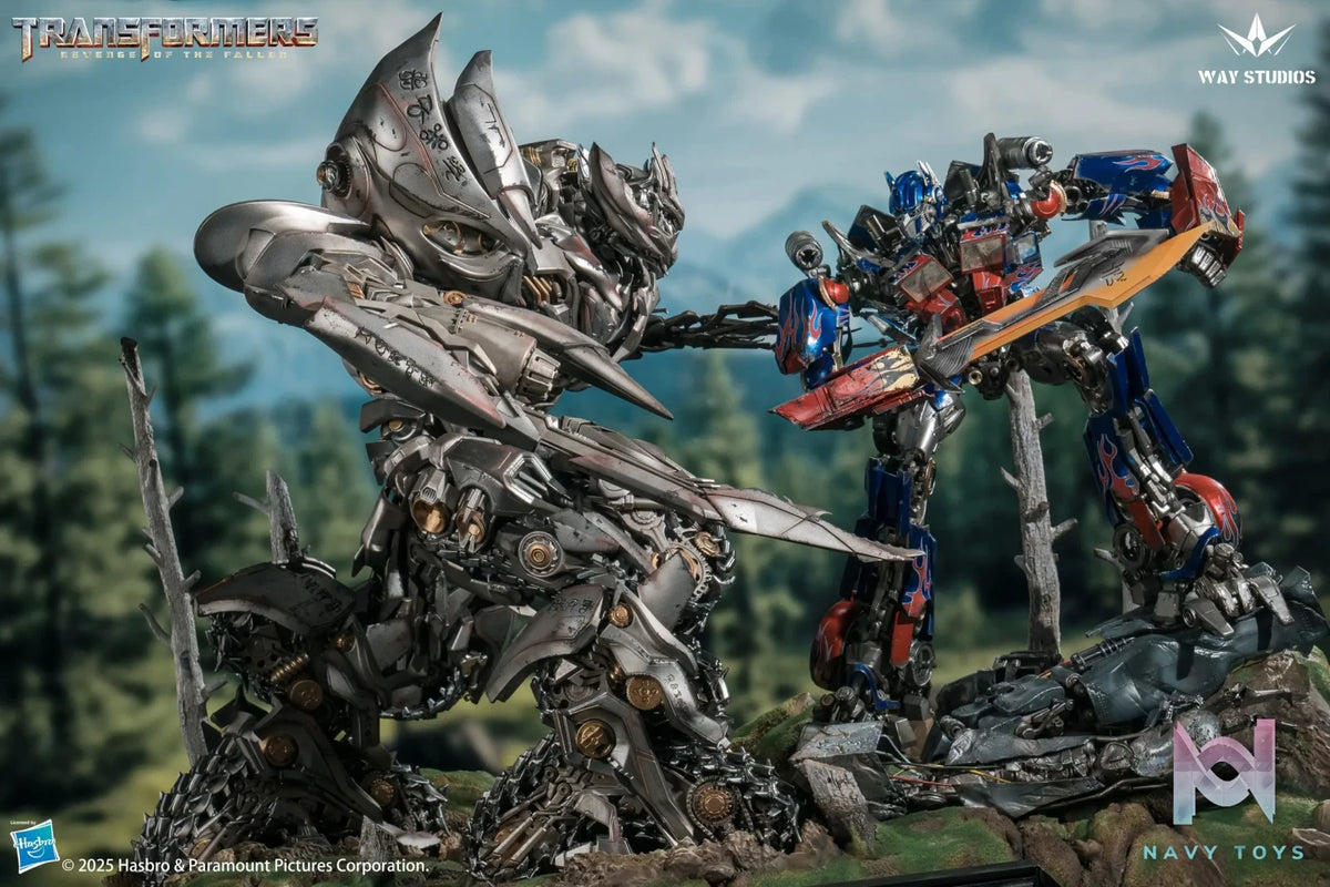 WAY Studio – Transformers: Revenge of the Fallen Series Optimus Prime vs Megatron Scene Statue (Licensed)