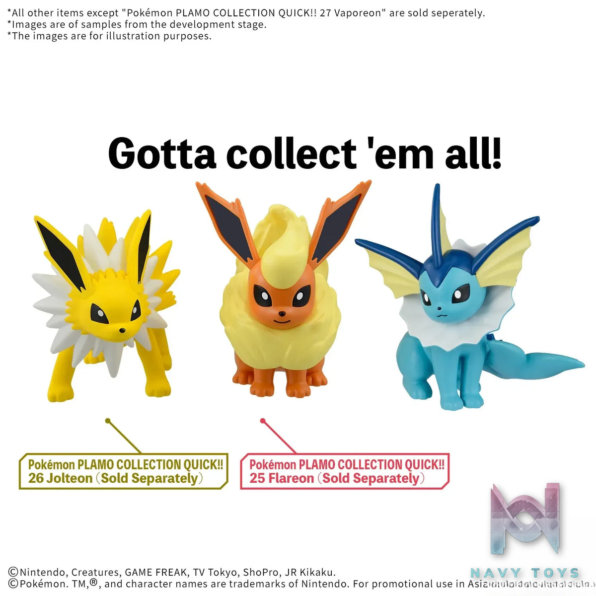 BANDAI SPIRITS – Pokemon PLAMO COLLECTION QUICK!! 27 Vaporeon X 26 Jolteon (Licensed)