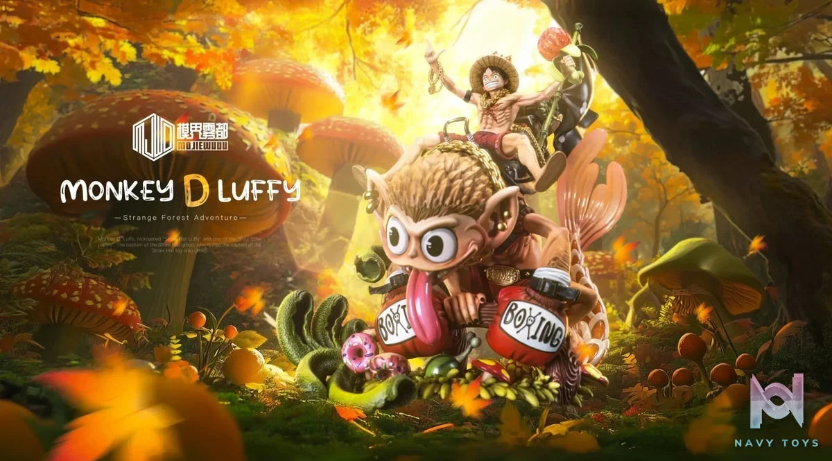 Mo Jie Wu Du Studio - One Piece Strange Forest Adventure 4 Luffy & Fishtail Monkey resin statue Navy Toys anime figure