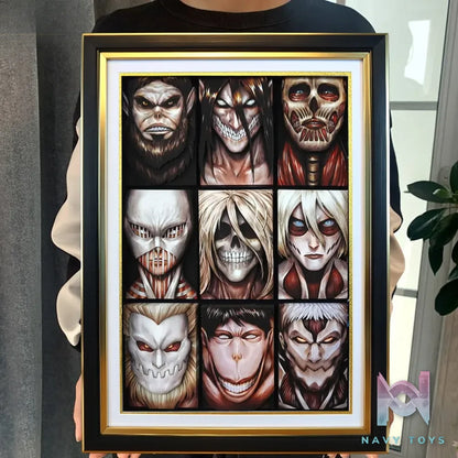 KALA HOME Studio – Attack on Titan Multiple Characters #04 Titan 3D Decorative Painting Attack on Titan