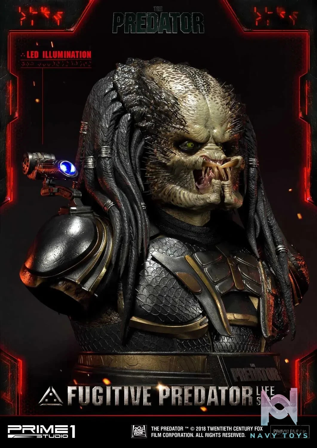 Prime 1 Studio – Life Size Bust The Predator (Film) Fugitive Predator LSTPR-01 LSTPR-01DX (Licensed)