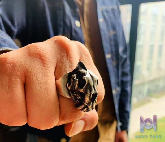 Raven Studio (silver jewelry) – Custom-made Prehistoric Saber-toothed Tiger Ring Original