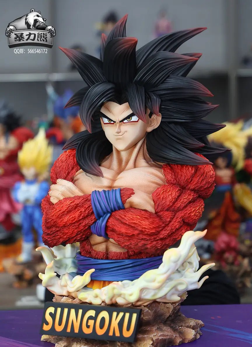Violent Bear Studio - Dragon Ball Super Saiyan 4 Goku Bust resin statue Navy Toys anime figure