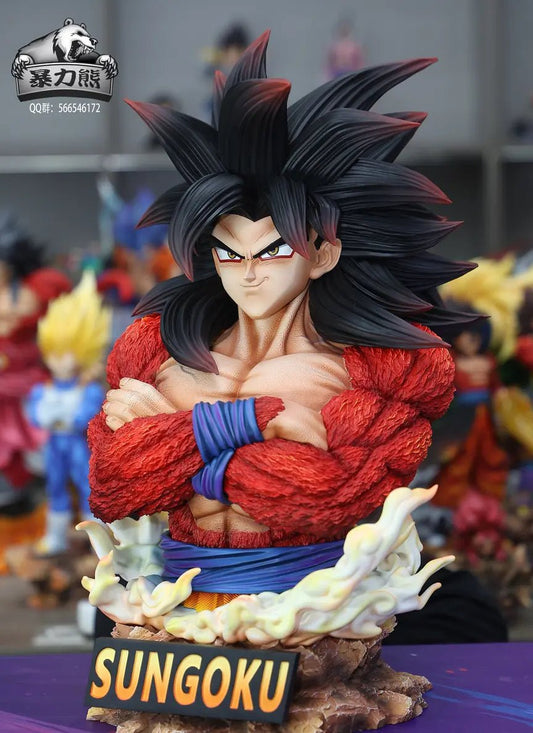 Violent Bear Studio - Dragon Ball Super Saiyan 4 Goku Bust resin statue Navy Toys anime figure