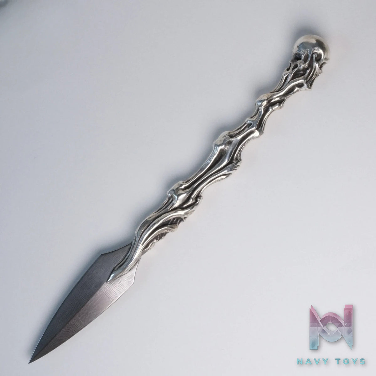 Raven Studio (silver jewelry) – Original “Mountain Bone” Damascus Tea Knife Original