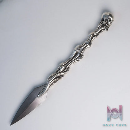 Raven Studio (silver jewelry) – Original “Mountain Bone” Damascus Tea Knife Original