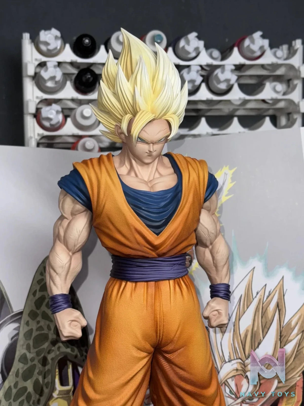 XG Studio - Dragon Ball Z Super Saiya 2 Goku resin statue Navy Toys anime figure