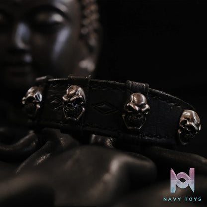 Raven Studio (silver jewelry) – Original Exclusive “Obsession” Skull Leather Bracelet Original