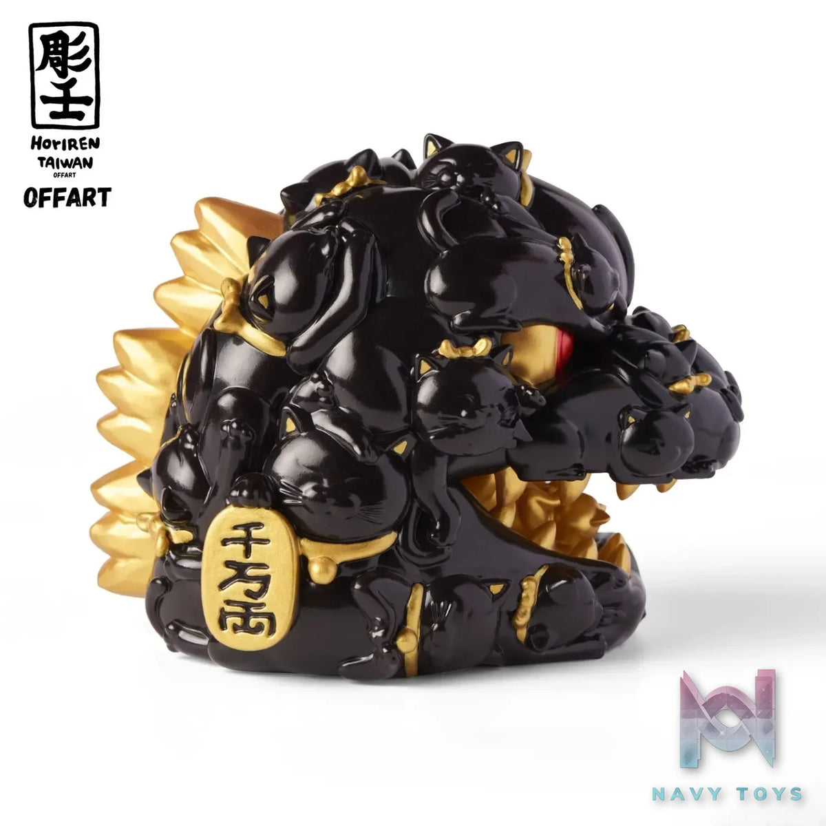 OFFART & A Ren – OFFART X Horiren Red Flame Hundred Cats Mini – Black Gold Bust (Licensed)