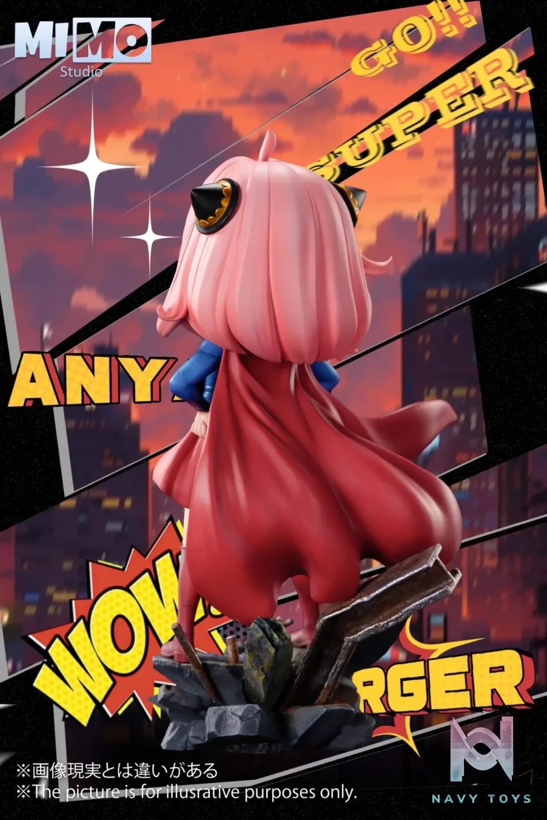 Mimo Studio - Spy x Family Super Girl Anya Cos Superwoman resin statue Navy Toys anime figure
