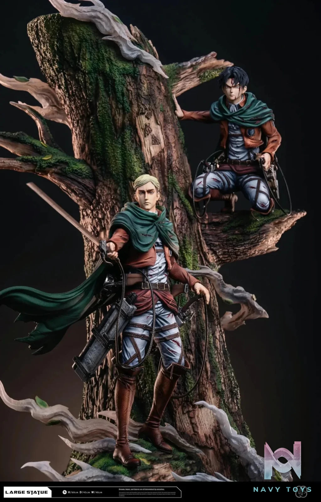 Hertz Studio - Attack On Titan The Sharpest Sword Levi & Erwin resin statue Navy Toys anime figure