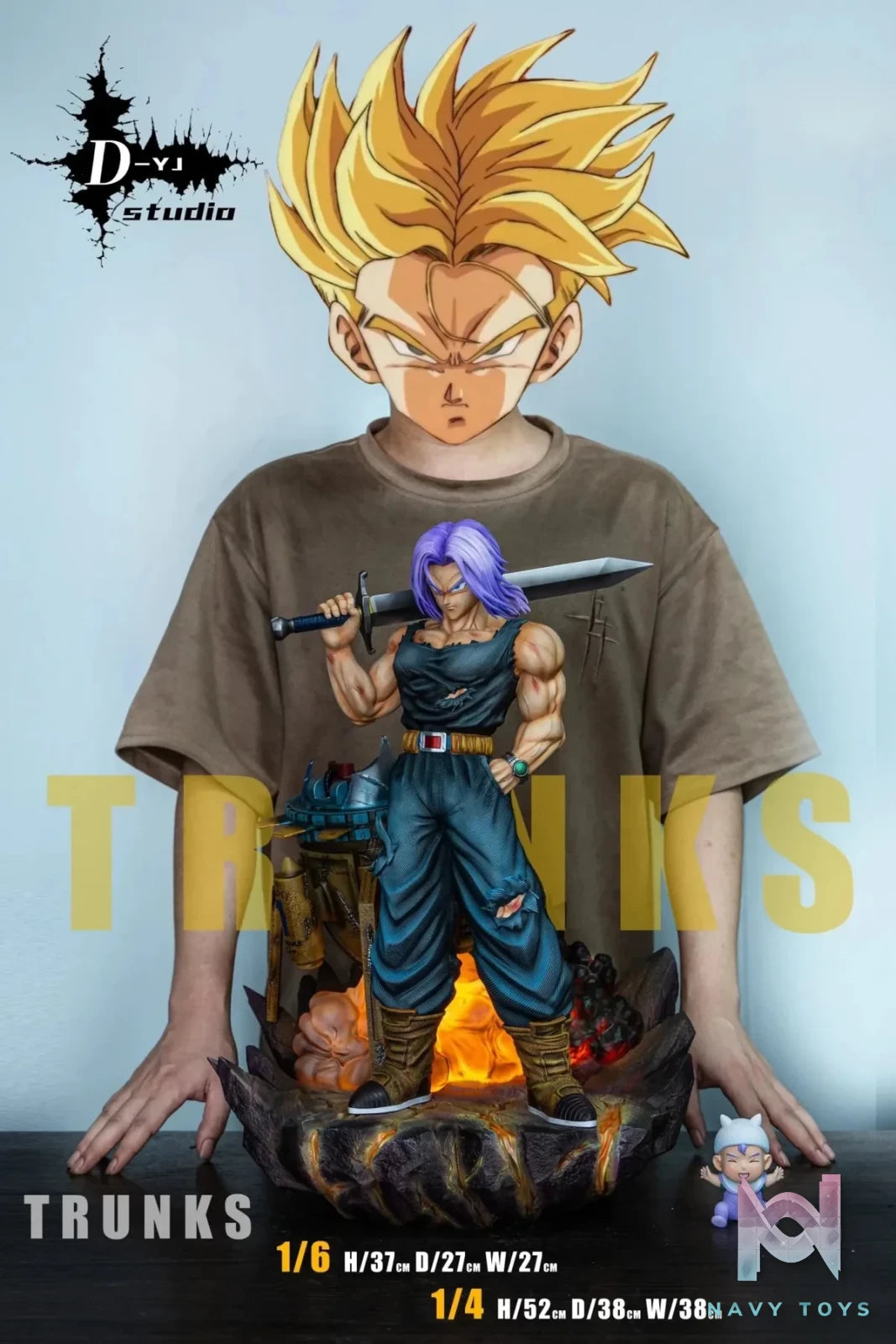 D - YJ Studio - Dragon Ball Sword Carrying Trunks resin statue Navy Toys anime figure