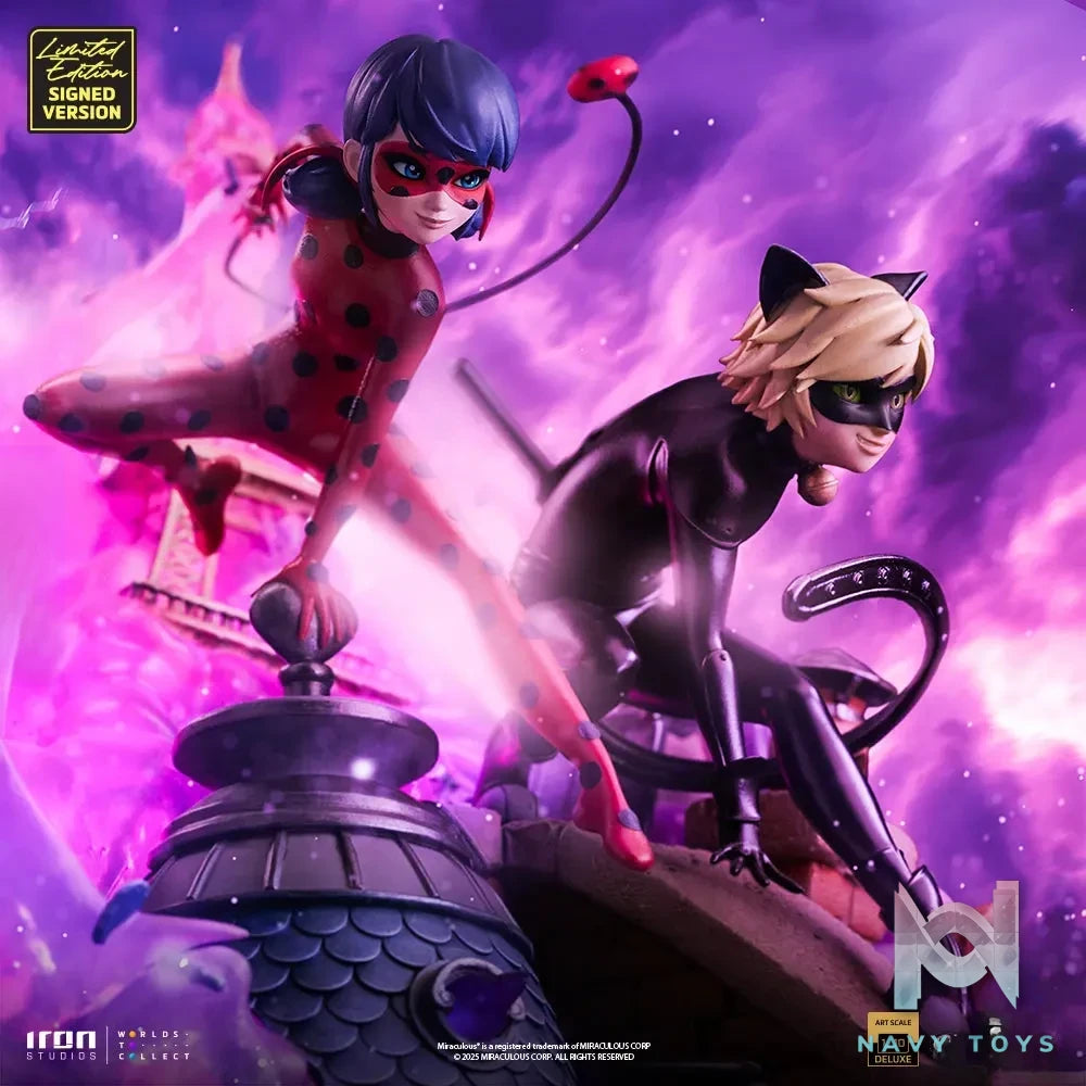 Iron Studio – Lady Bug and Cat Noir Miraculous 10th Anniversary Signed Edition – Deluxe Art Scale 1/10 Statue (Licensed)