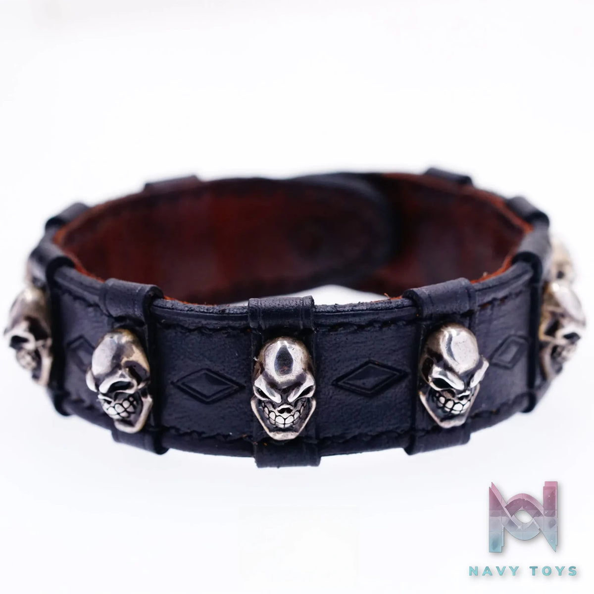 Raven Studio (silver jewelry) – Original Exclusive “Obsession” Skull Leather Bracelet Original