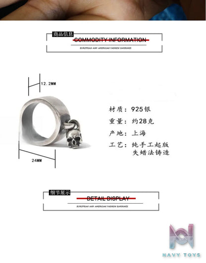 Raven Studio (silver jewelry) – Flat Band Skull Ring Original