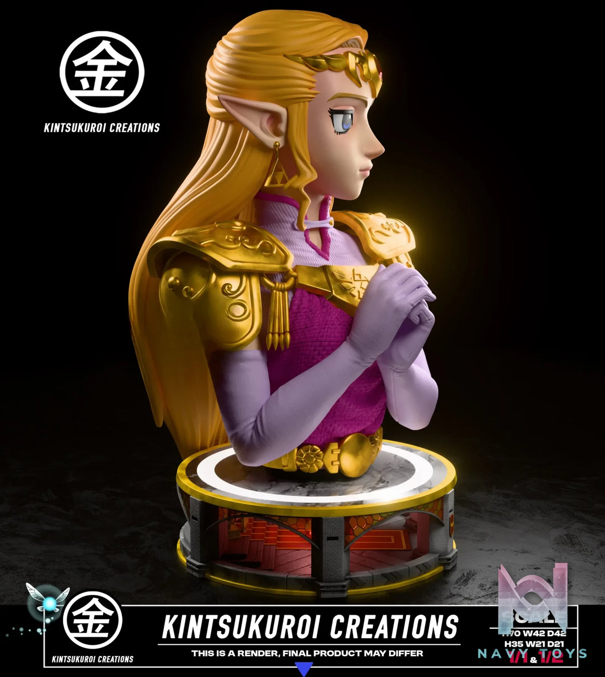 Kintsukuroi Creations Studio – ADULT ZELDA BUST The Legend of Zelda