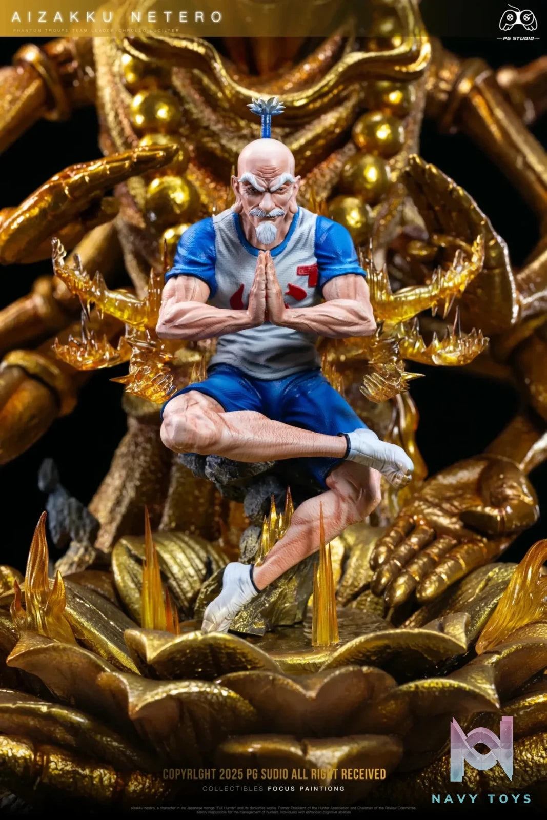 PG Studio - Hunter x Hunter Hyakushiki Kannon Chairman Netero resin statue Navy Toys anime figure