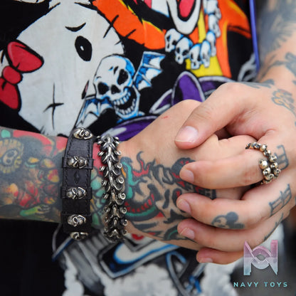 Raven Studio (silver jewelry) – Original Exclusive “Obsession” Skull Leather Bracelet Original