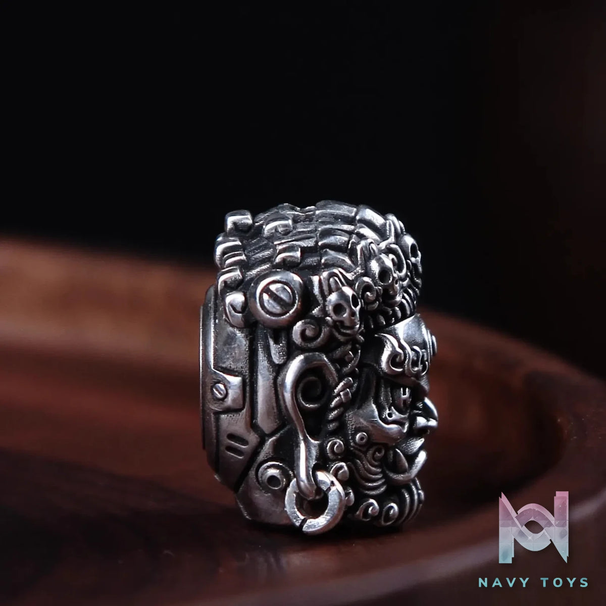Raven Studio (silver jewelry) – Original “Great Ease” Mahakala Triple-Hole Spacer Bead Original
