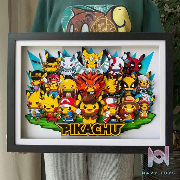 KALA HOME Studio – Pikachu Cosplay Other Anime Characters 3D Decorative Painting Pokémon