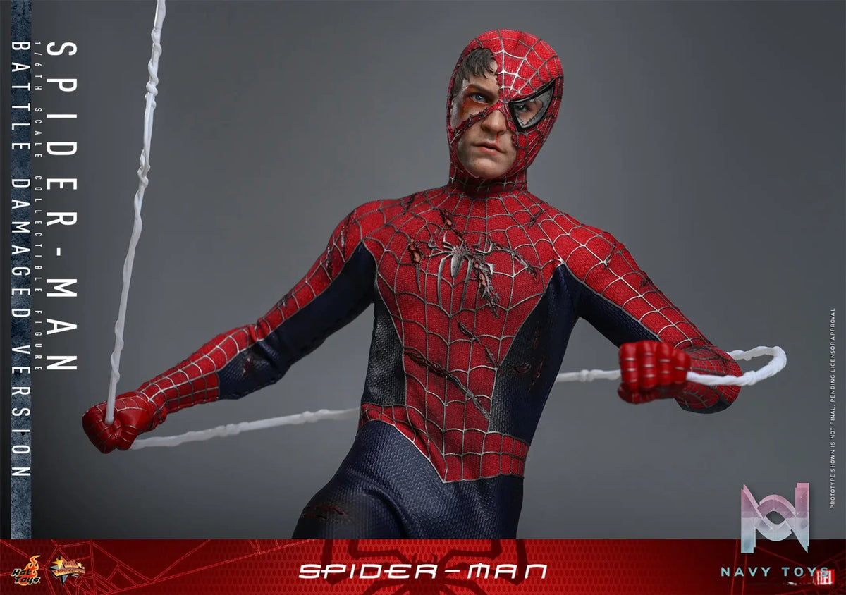 Hottoys – 1/6 Spider-Man Tobey Maguire Battle Damaged Version Action Figure MMS859 (Licensed)