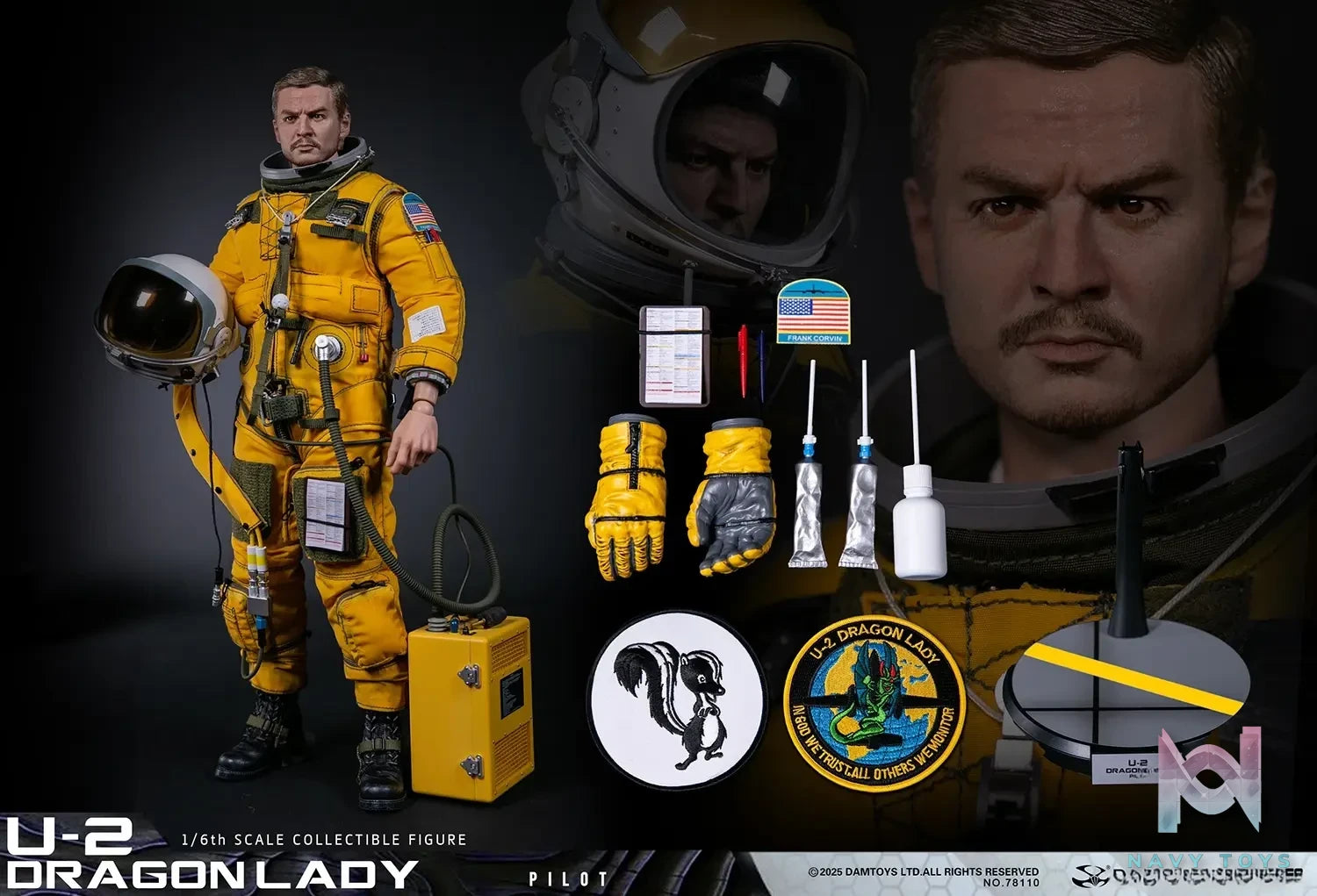 DAMTOYS – 1/6 Scale U-2 Dragon Lady Reconnaissance Aircraft Pilot NO.78110 (Licensed)