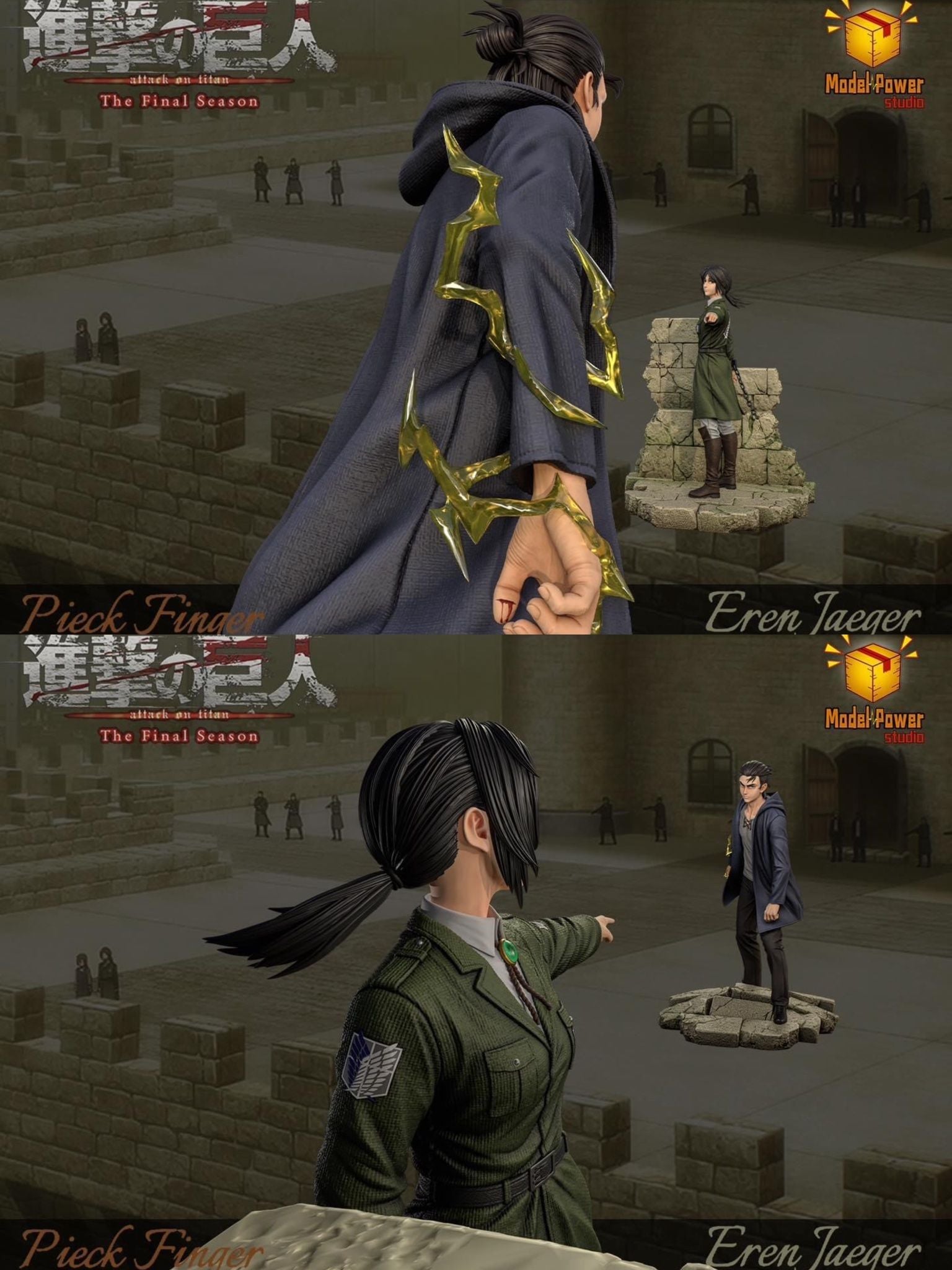Eren Yeager & Pieck - Attack On Titan - Model Power Studio resin statue Model Power Studio anime figure