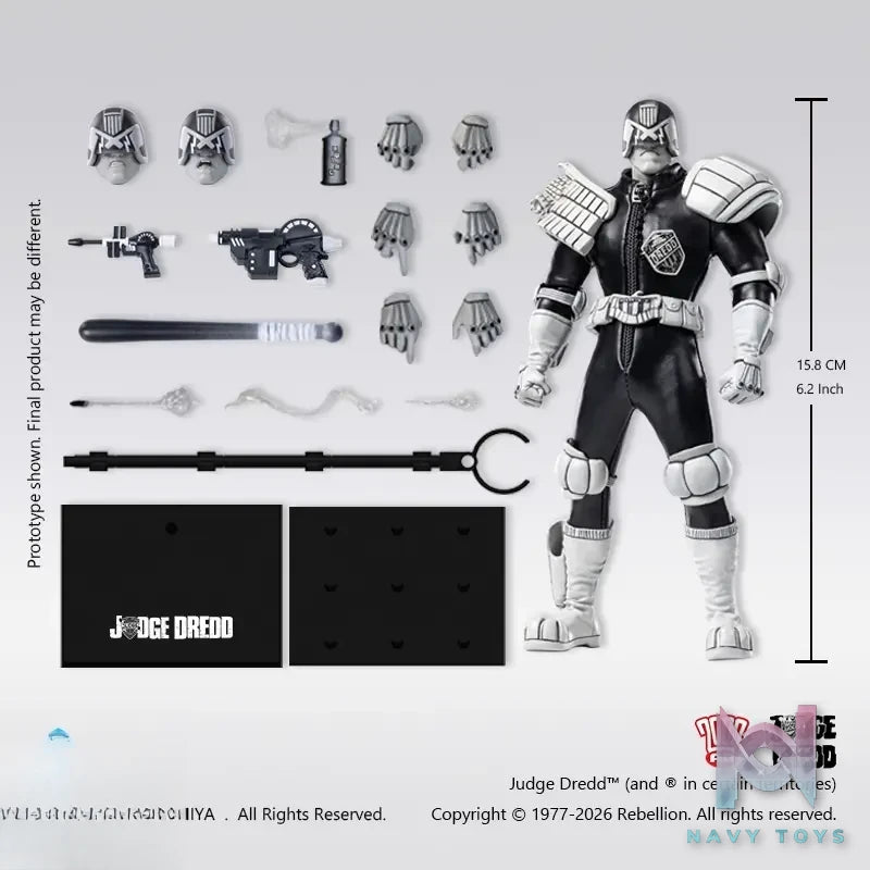 Hiya Toys – EXQUISITE SUPER Series Judge Dredd (Black X White Ver.) 1/12 Scale Action Figure ESJ0163 (Licensed)
