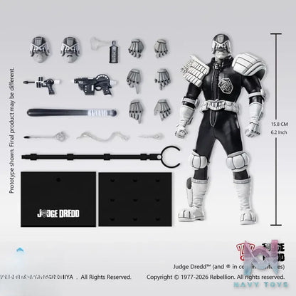 Hiya Toys – EXQUISITE SUPER Series Judge Dredd (Black X White Ver.) 1/12 Scale Action Figure ESJ0163 (Licensed)