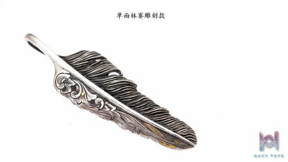Raven Studio (silver jewelry) – Original Exclusive Design Indian Feather Pendant Original