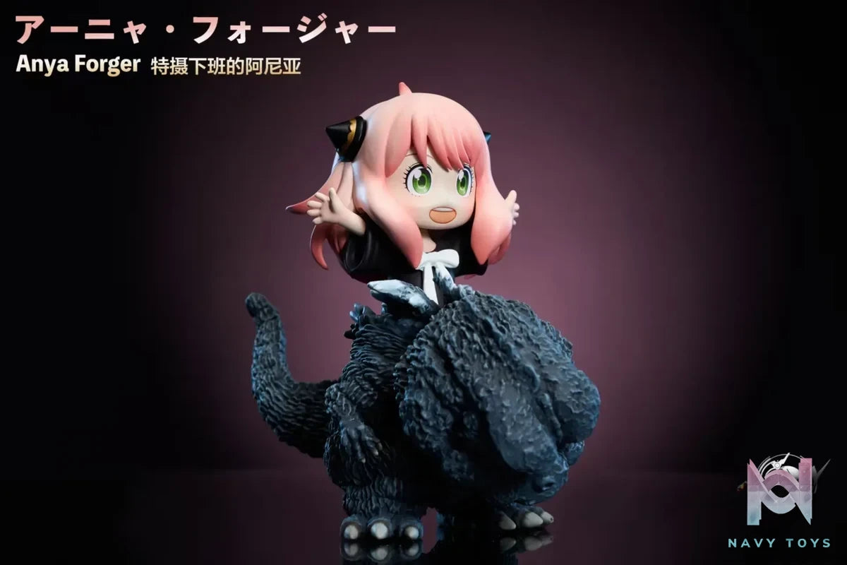 Hard Shell Studio - Spy x Family & Pokemon Pikachu and Anya cosplay Big Monster Series randomly interrupts Anya leaving the set after work resin statue Navy Toys anime figure