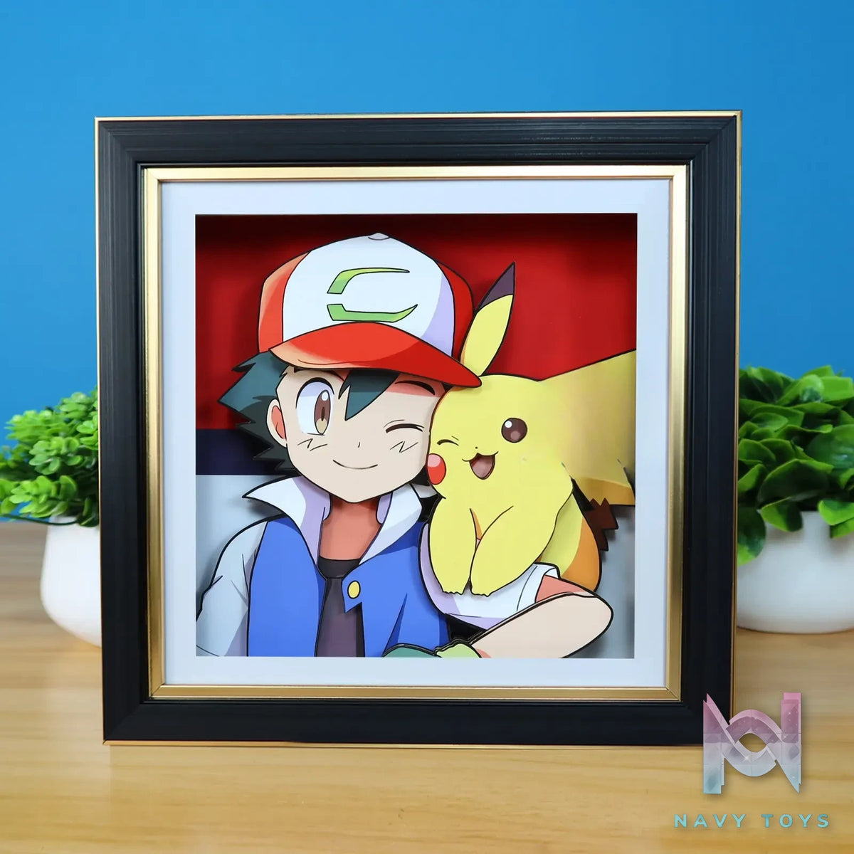 KALA HOME Studio – Ash Ketchum X Pikachu 3D Decorative Painting Pokémon