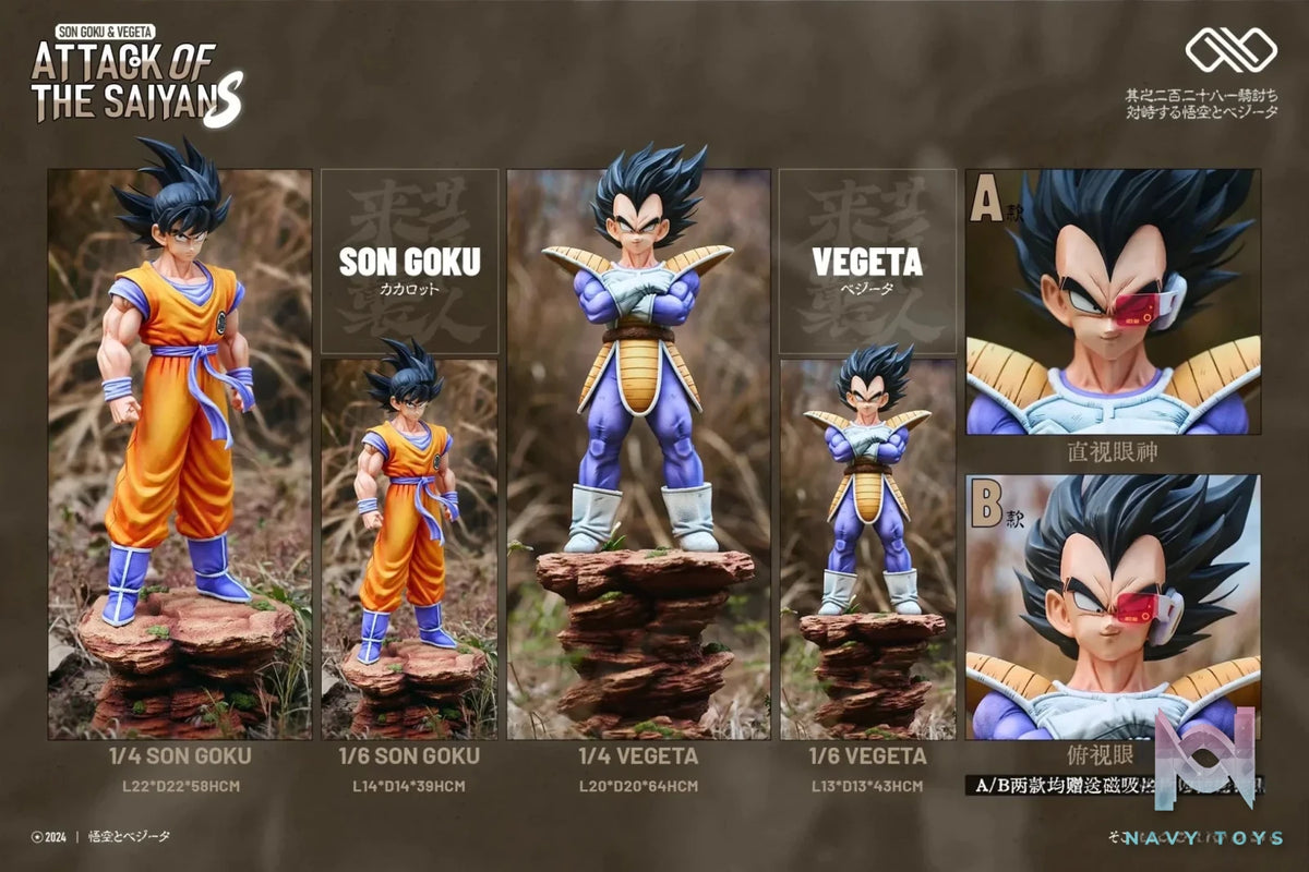Infinite Studio - Dragon Ball Saiyan Goku & Vegeta resin statue Navy Toys anime figure